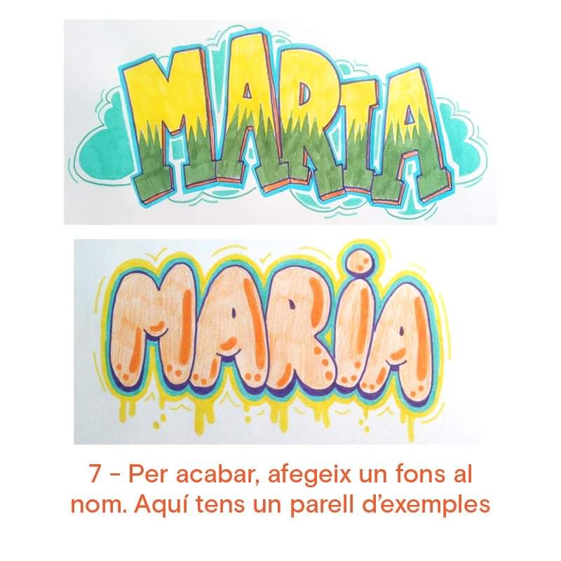 Septimo paso para hacer letras graffiti